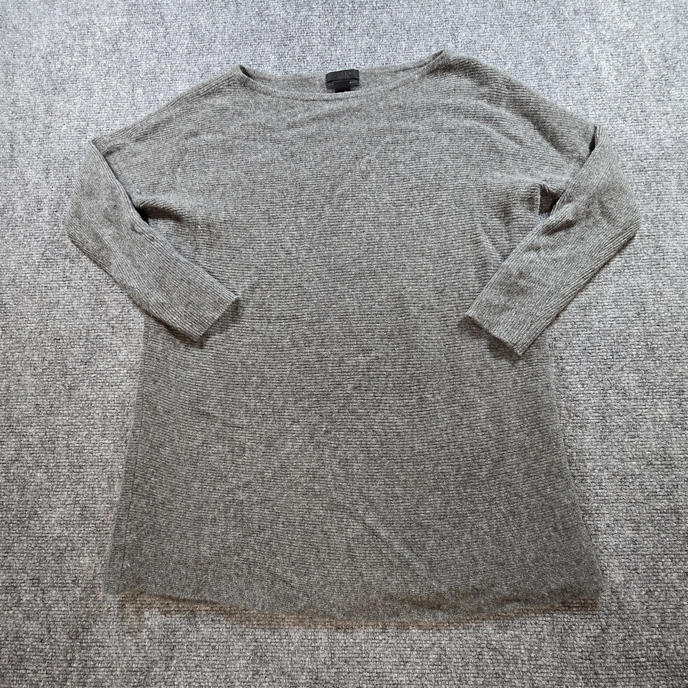 J.Crew Italian Cashmere Gray Crewneck Sweater Womens XXS Soft Knit